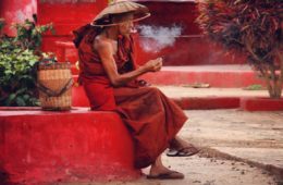 A smoking at a monastery at Indein