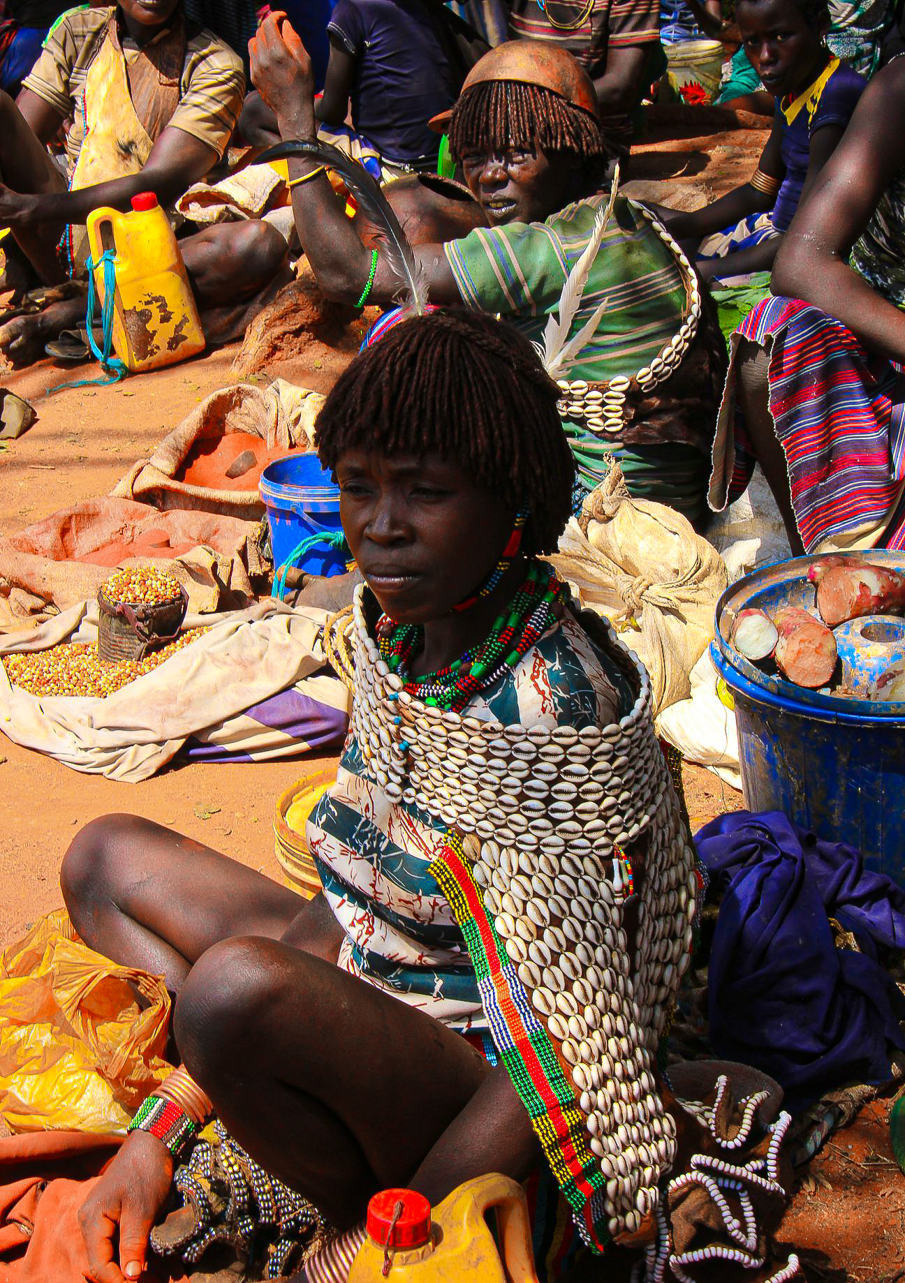 hamar woman at a lower omo valley weekly market